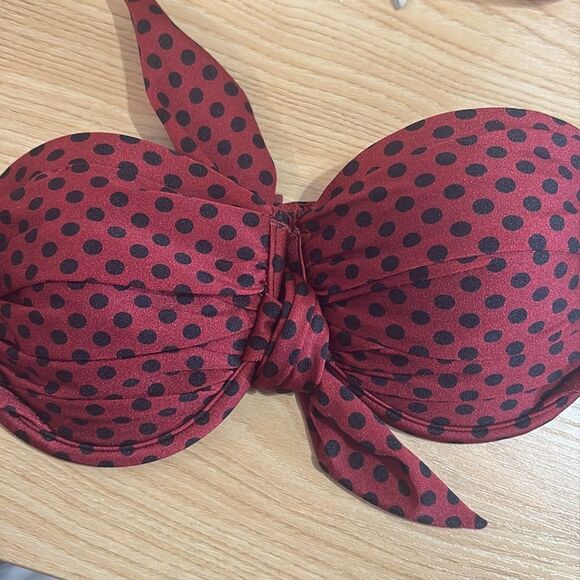 Zimmermann Juno Tie Bandeau Top in Red/
Black Dot 0/XS $231 NWT - Picture 4 of 12